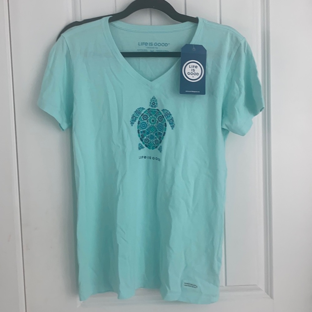 Life is good v neck tee